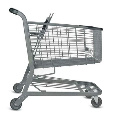 qualidade  Wholesale 4 Wheel Supermarket Trolley Store Grocery Trolley Folding Steel Push Shopping Trolley fábrica