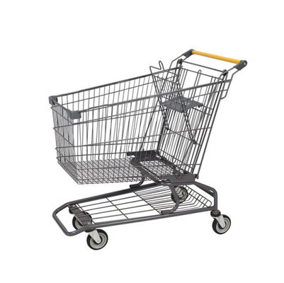 qualidade  Euro Unfolding Shopping Trolley Metal Supermarket Shopping Trolley Grocery Wire Trolley fábrica