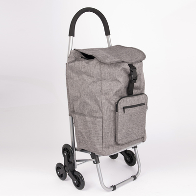 Microfiber Synthetic Leather Grocery Stair Climber Collapsible Folding Trolley with Stronger Wheels for Stairs