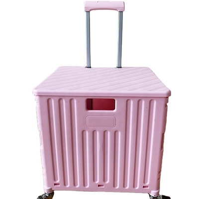 Aluminum Alloy Folding Pull Rod Eco-Friendly Shopping Trolley Collapsible Trolley With Lid Serving Grocery Store