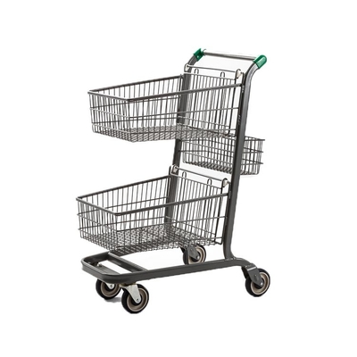 Unveiling 2 Tier Metal Double Tier Grocery Cart Shopping Trolley Retail Store Shopping Trolleys Trolleys